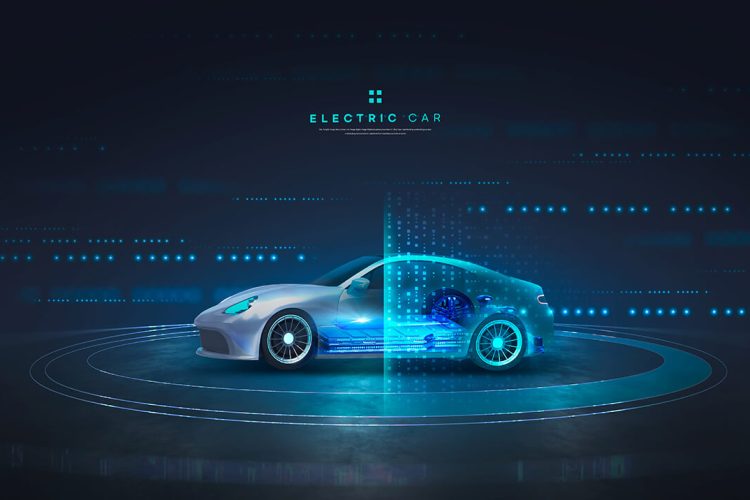 Electric Car Vision 14款未来科幻电动智能新能源汽车主视觉海报设计ps分层素材源文件