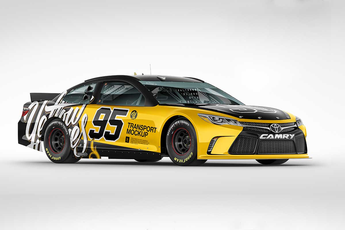 Nascar Camry Mockup Pack 新款纳斯卡凯美瑞跑车车身广告设计展示贴图PSD样机_UIGUI-国外高品质设计素材共享网