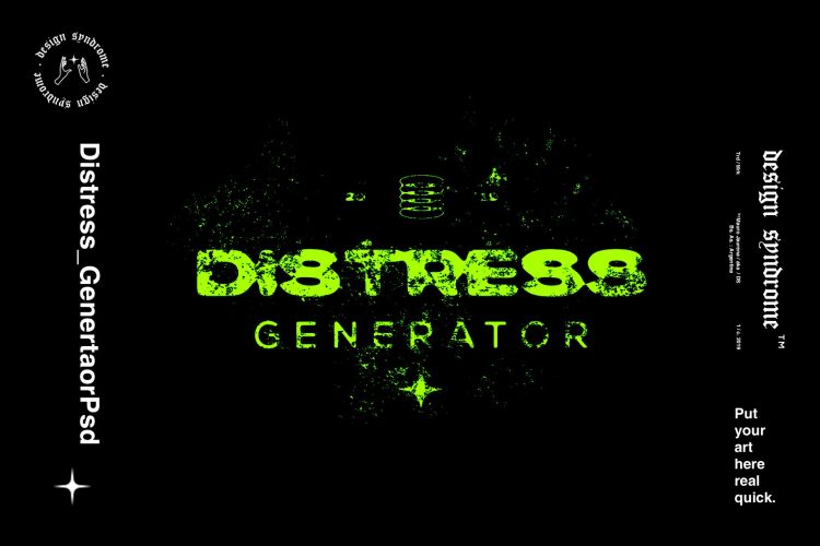 Distress Generator 潮流复古粗糙做旧磨损印染潮牌logo图形ps特效样机素材模板