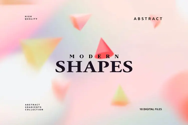 Abstract Modern Shapes Background 10款时尚炫彩抽象多彩动感立体几何图形海报背景底纹图片设计素材