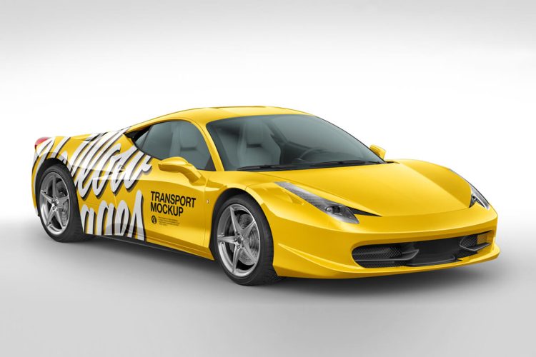 Ferrari 458 Italia Mockup Pack Ferrari 458 法拉利跑车超跑汽车车身图案设计贴图ps样机素材模板