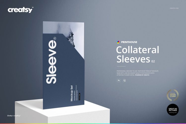 Collateral Sleeves Mockup Set 2 明星片邀请函请柬名片卡片卡套ps空白贴图样机素材展示效果模板