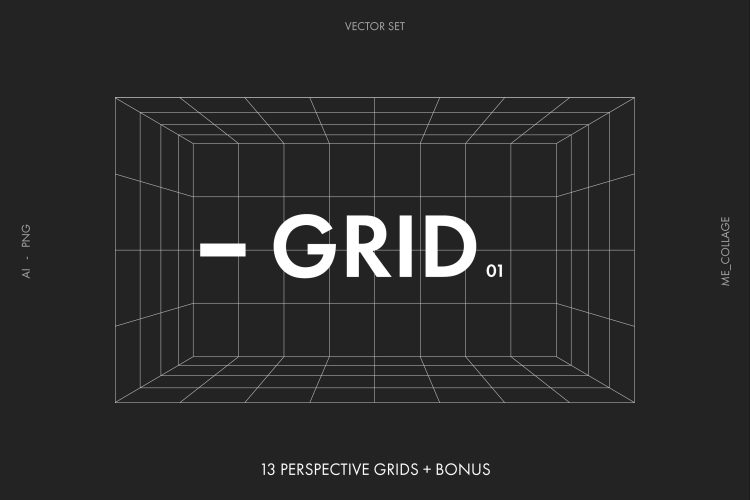 Vector Perspective Grids 科幻未来抽象几何赛博朋克装饰潮流透视网格底纹理背景ai矢量素材