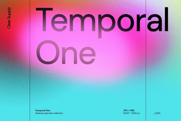 Temporal One 13款高清时尚炫彩噪点流体渐变海报背景图片平面设计素材源文件
