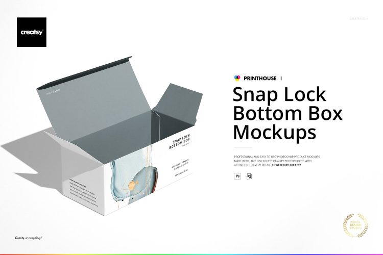 Snap Lock Bottom Box Mockup Set 长方形产品包装纸盒设计vi智能贴图ps样机素材mockup展示效果模板