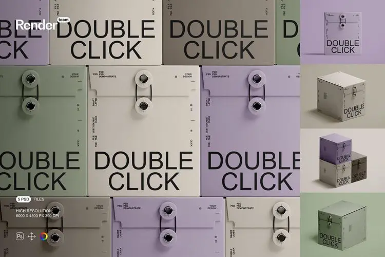 Paper Box Mockup Set 文创礼盒收纳盒礼品盒纸盒产品包装设计贴图ps样机素材展示效果图