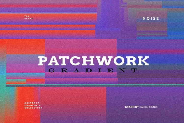 Patchwork Gradient Backgrounds 复古矩形拼布图案抽象渐变背景图片国外12P设计素材