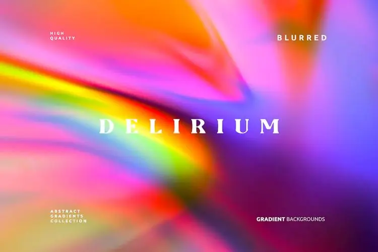 Delirium Gradient Backgrounds 炫酷扭曲波浪彩虹光渐变背景图片13P设计素材