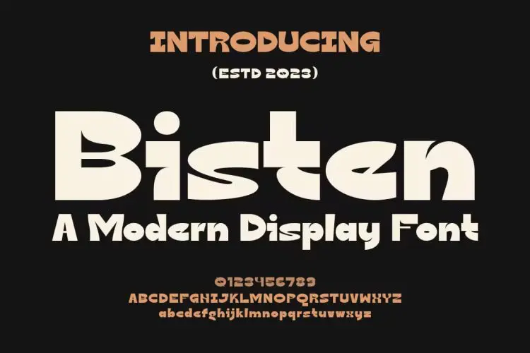 Bisten – A Modern Display Font Bisten潮流创意粗体字酸性逆反差潮牌logo海报标题艺术英文字体包