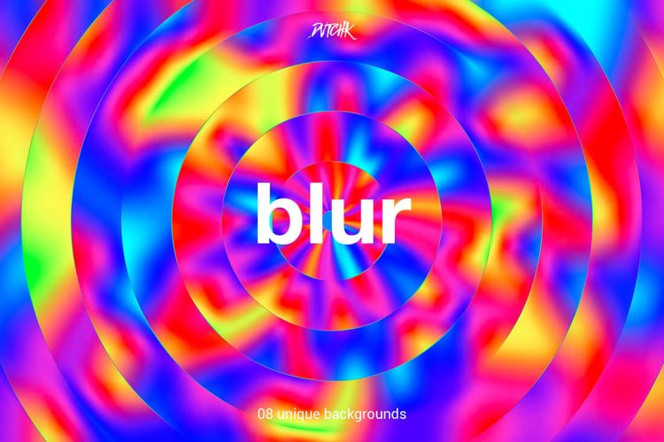 Blur – Circular Backgrounds 8款潮流时尚迷幻抽象圆形动感模糊广告海报背景底纹图片设计素材