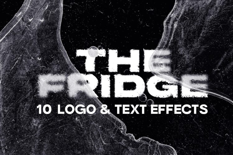 The Fridge Frozen text effects 10款逼真透明碎冰块冰冻冻结字母ps样机特效生成模板