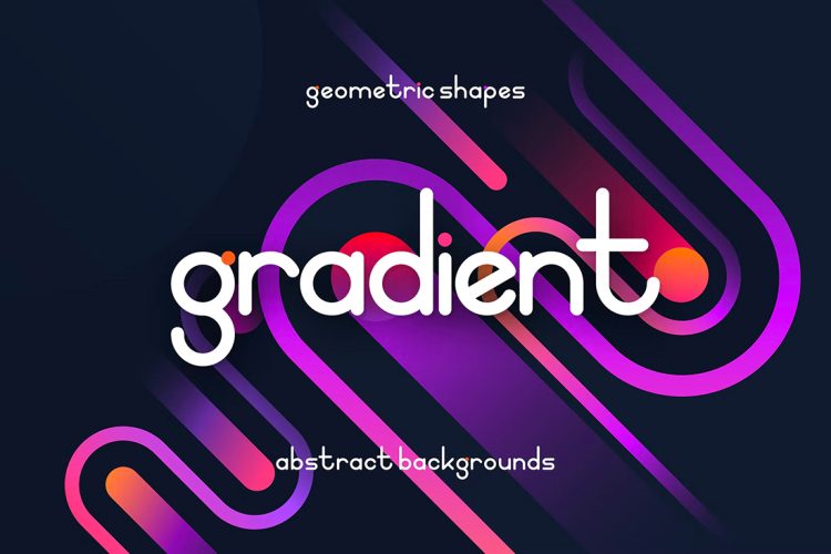 Liquid Gradient Geometric Shapes Background Set 抽象未来主义几何线条路线背景图片国外设计素材