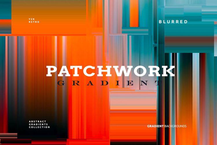 Patchwork Gradient Backgrounds 03 抽象矩形线条几何运动故障模糊背景图片国外设计素材 14p