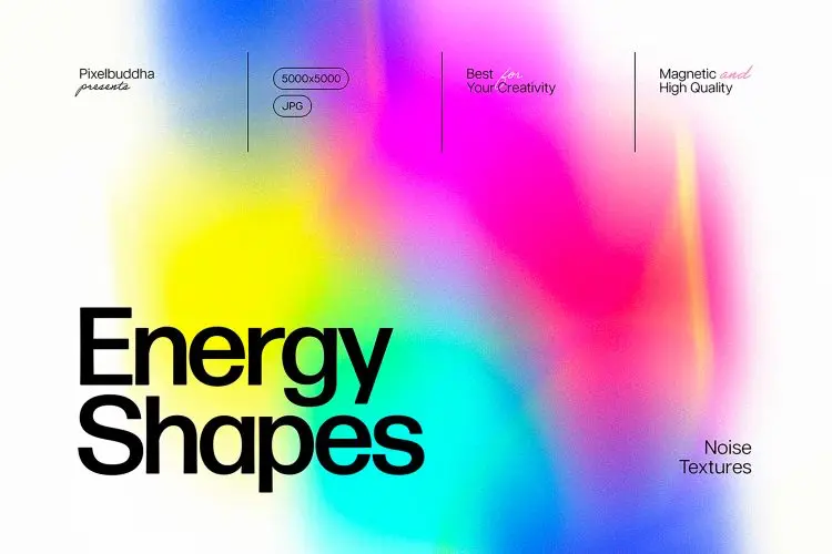 Energy Abstract Textures Pack 20款抽象不规则能量活力生动明亮渐变弥散光撞色现代背景底纹