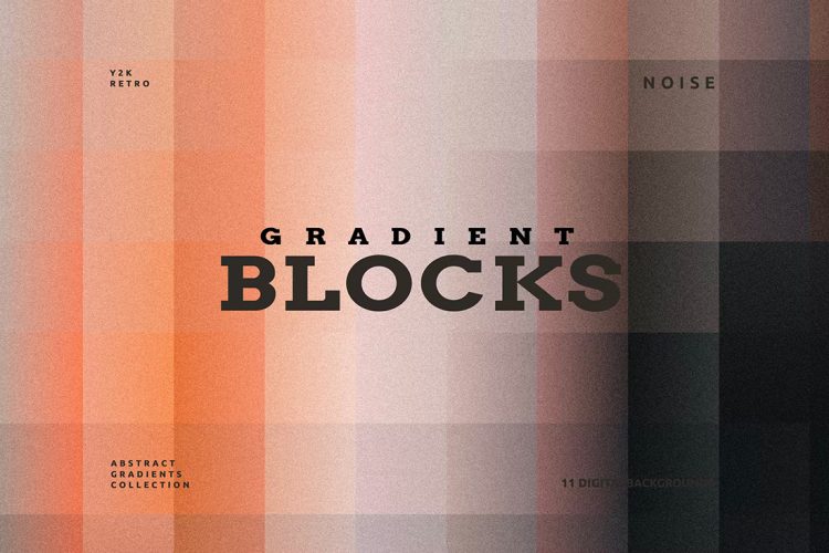 Gradient Blocks Background 块状阵列像素化马赛克珊瑚色渐变背景图片国外设计素材 11p