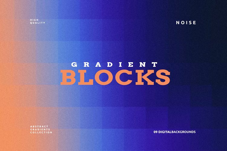 Gradient Blocks Background 02 正方形像素化马赛克故障渐变背景图片国外设计素材 9p