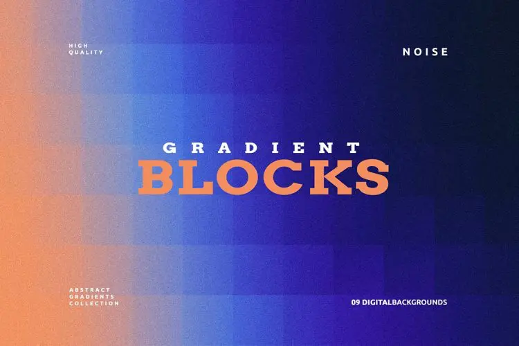 Gradient Blocks Background 02 正方形像素化马赛克故障渐变背景图片国外设计素材 9p