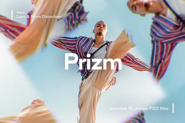 Prizm – Lens & Prism Distortions 梦幻抽象艺术万花筒棱镜玻璃反射特效滤镜ps图片特效样机设计模板
