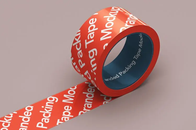 Branded Psd Packing Tape Mockup 2 品牌印花包装打包胶带样机素材展示效果