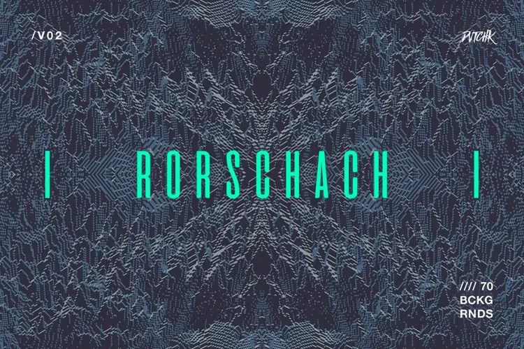 Rorschach Experimental Glitch Backgrounds V02 70款3D抽象艺术扭曲故障风镜像对称万花筒肌理背景纹理图片素材