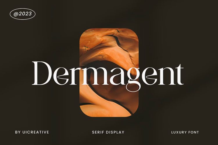 Dermagent Serif Display Font 现代优雅时尚品牌标识请柬邀请函封面标题衬线英文字体