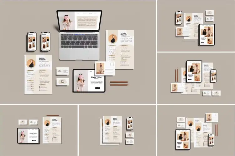 Stationery Branding Mockup 10款办公文具品牌vi设计模型展示贴图ps样机素材模板