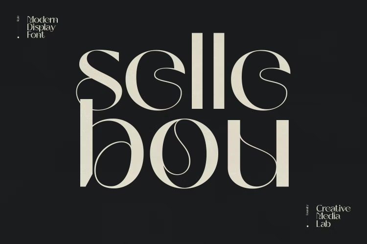 Sellebou – Modern Display Font Sellebou现代优雅扭曲装饰花体字时尚品牌标识请柬标题英文字体