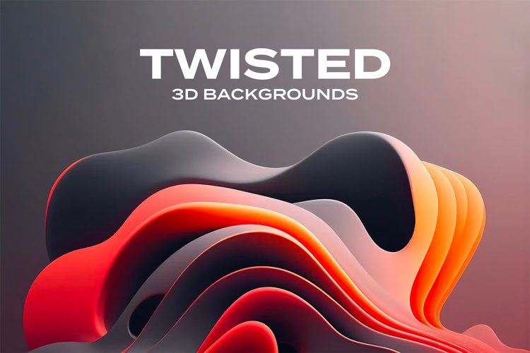 Twisted Liquid Shape 3D Backgrounds 10款抽象艺术液体扭曲流体渐变火焰海报背景底纹高清图片设计素材