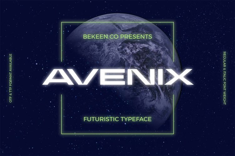 Modern Futuristic Font Avenix科幻未来主义极简科技品牌标识海报广告封面标题英文字体包