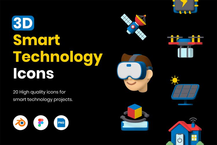 3D Smart Technology Icon 3D智能Ai技术优质小图标3D高品质科技icon素材大全