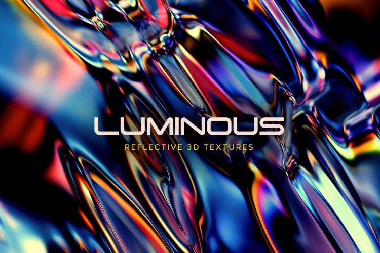 Luminous Reflective 3D Textures 15款高清炫彩3D科幻未来液体金属抽象艺术海报背景底纹图片素材