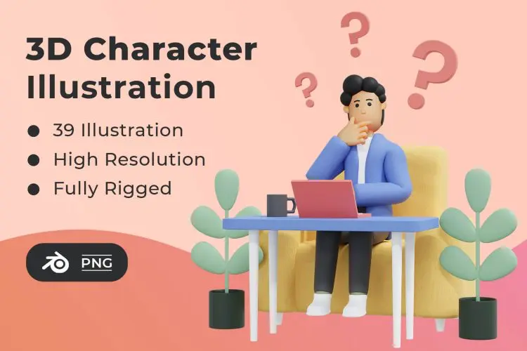 3D Character illustration 39款高质量人物角色3D插图设计素材