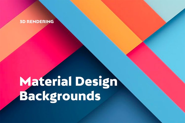 Colorful Material Design 3D Backgrounds 10款抽象艺术缤纷配色几何色块极简装饰背景底纹高清图片设计素材