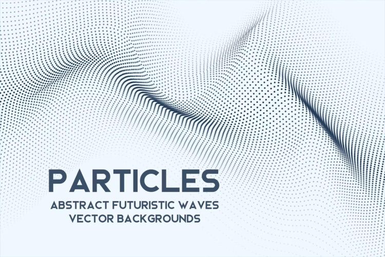 Futuristic Particle Waves on White Background 抽象未来扭曲粒子波浪白色背景图片叠加设计素材 10P