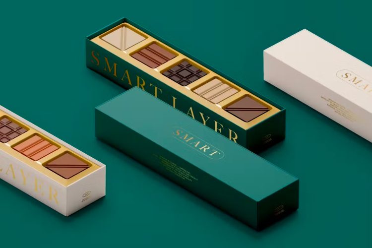 Chocolate Box Mockup 3款长方形纸盒精装巧克力礼盒产品包装设计ps样机素材展示效果图