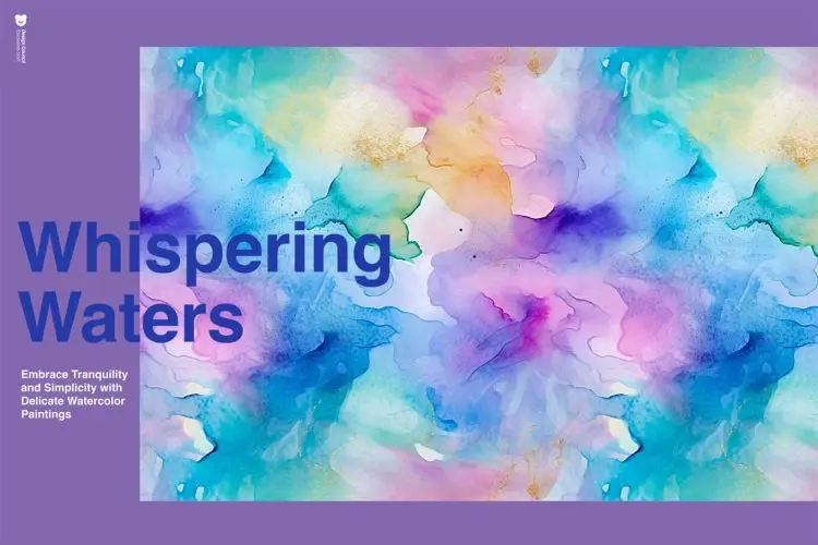Whispering Waters pattern 抽象艺术水彩绘画纹理背景叠加图片设计素材 28P