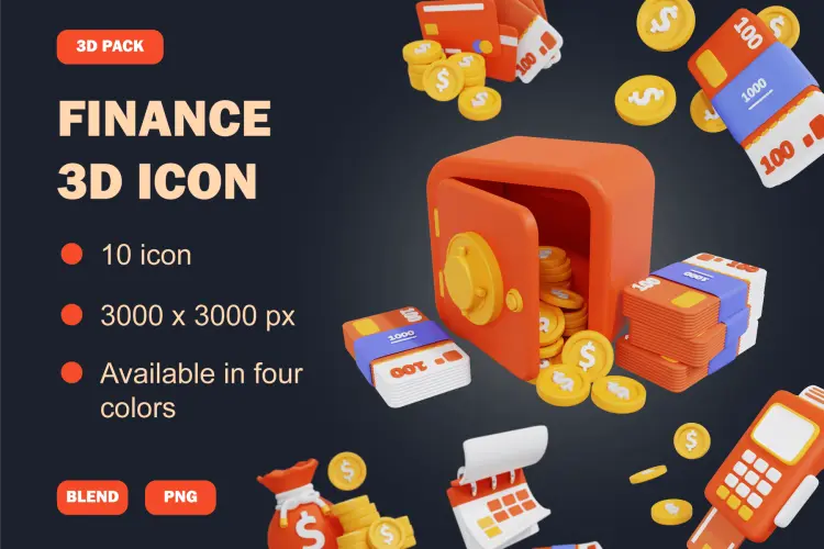 Finance 3D Icon 40款3D立体金融货币财务理财图标Icons设计素材合集