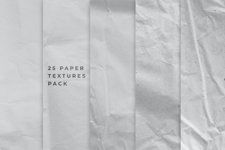 25 Paper Textures Pack 25张陈旧褶皱划痕折痕纸张纹理背景图片设计素材