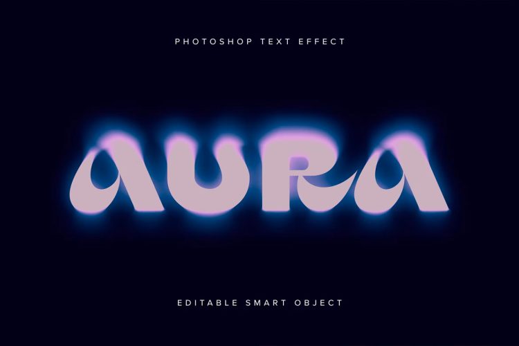Blurred Aura PSD Text Effect 模糊溶解光环文本字母ps特效字样机素材模板
