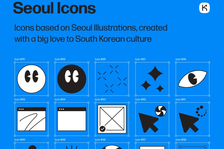 Seoul Icons 70款潮流时尚酸性复古趣味卡通装饰创意icon图标ai设计素材源文件