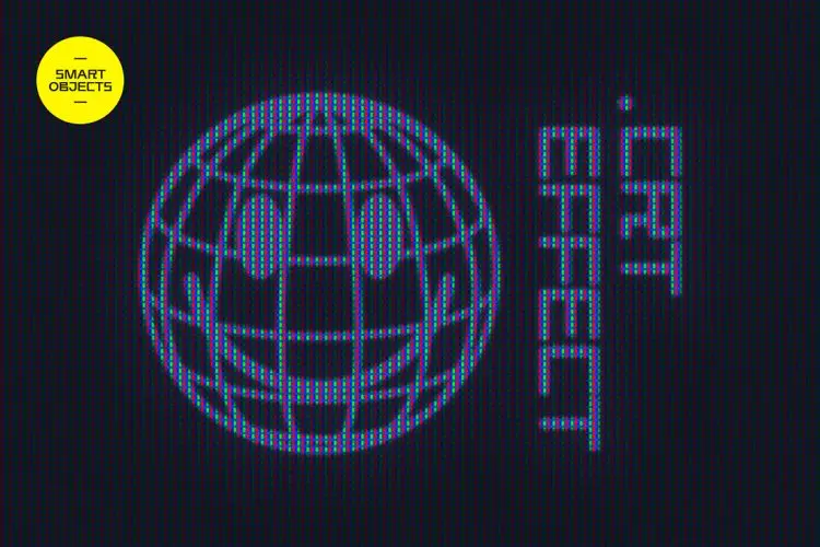 Vintage Monitor Effect 潮流复古LED电子CRT显示器像素logo屏幕ps样机素材特效生成模板