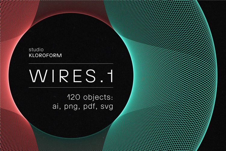 Wires 1 120款现代时尚抽象艺术扭曲波浪条纹网格线条渐变背景底纹素材