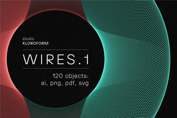 Wires 1 120款现代时尚抽象艺术扭曲波浪条纹网格线条渐变背景底纹素材