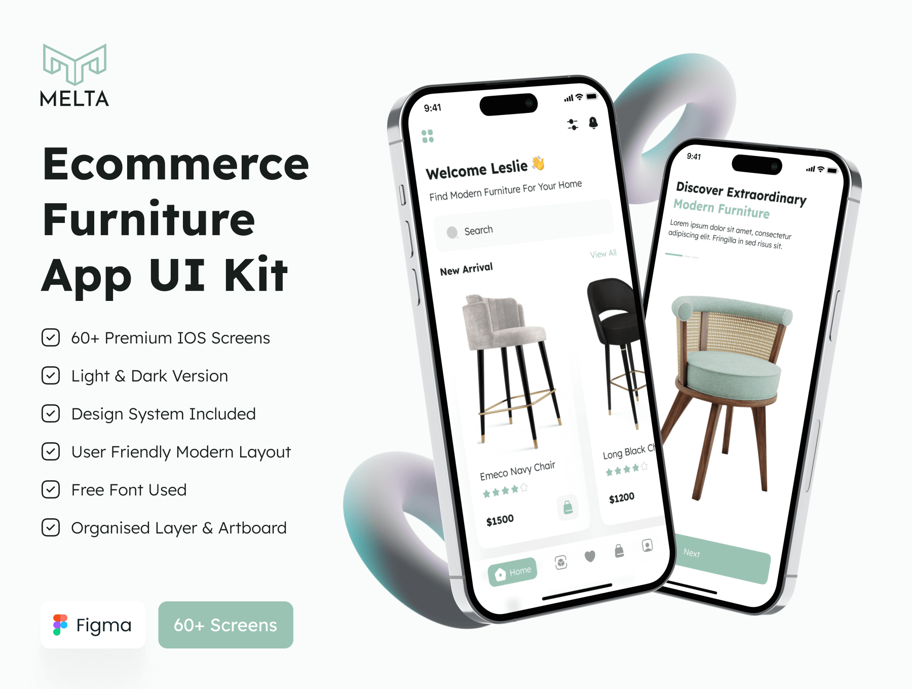 Melta – Ecommerce Furniture App UI Kit 家居电商手机app界面设计欣赏家居电子商务app界面设计模板下载