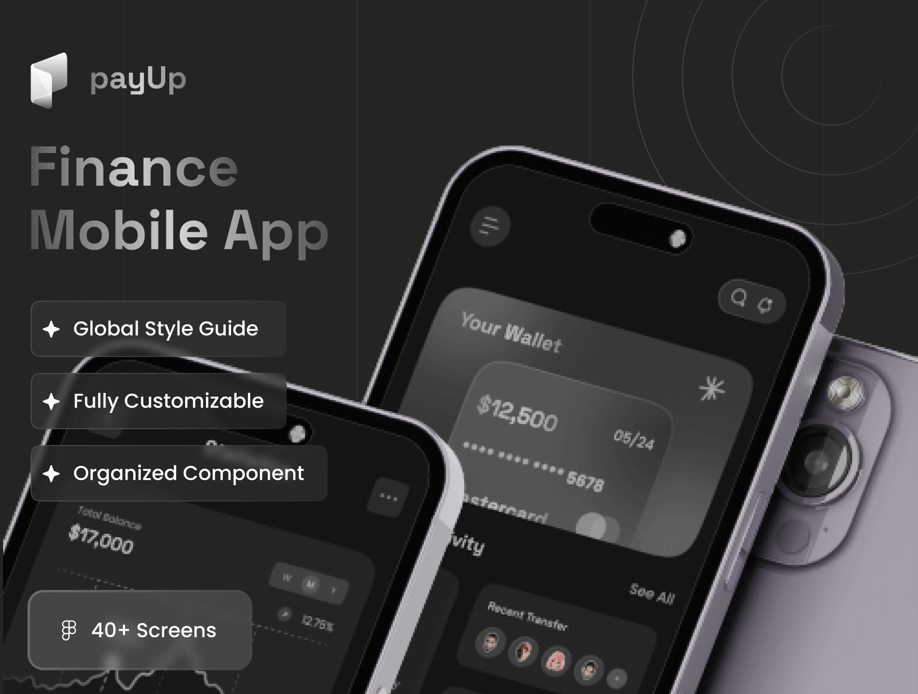 payUp – Finance Mobile App UI Kit 40屏国外银行金融理财投资管理移动app设计用户界面模板