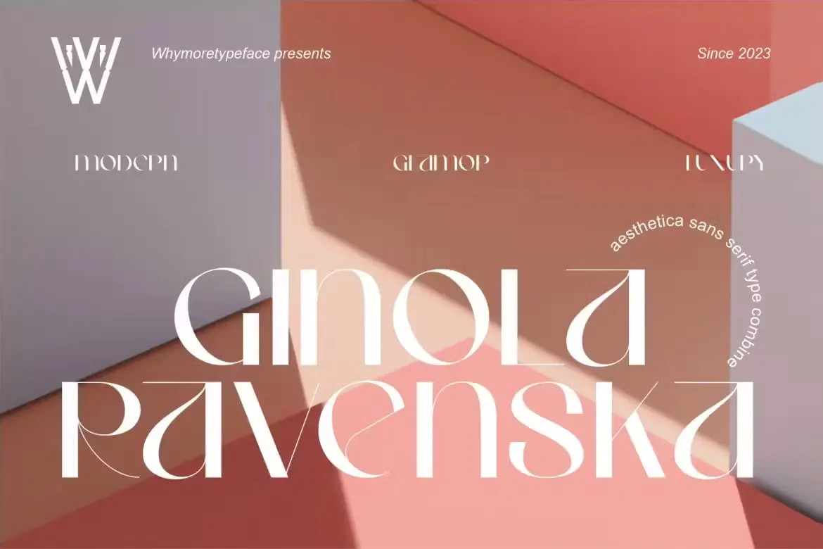 Ginola Modern Sans Serif Type Ginola现代极简主义时尚品牌标识杂志封面请柬标题无衬线英文字体