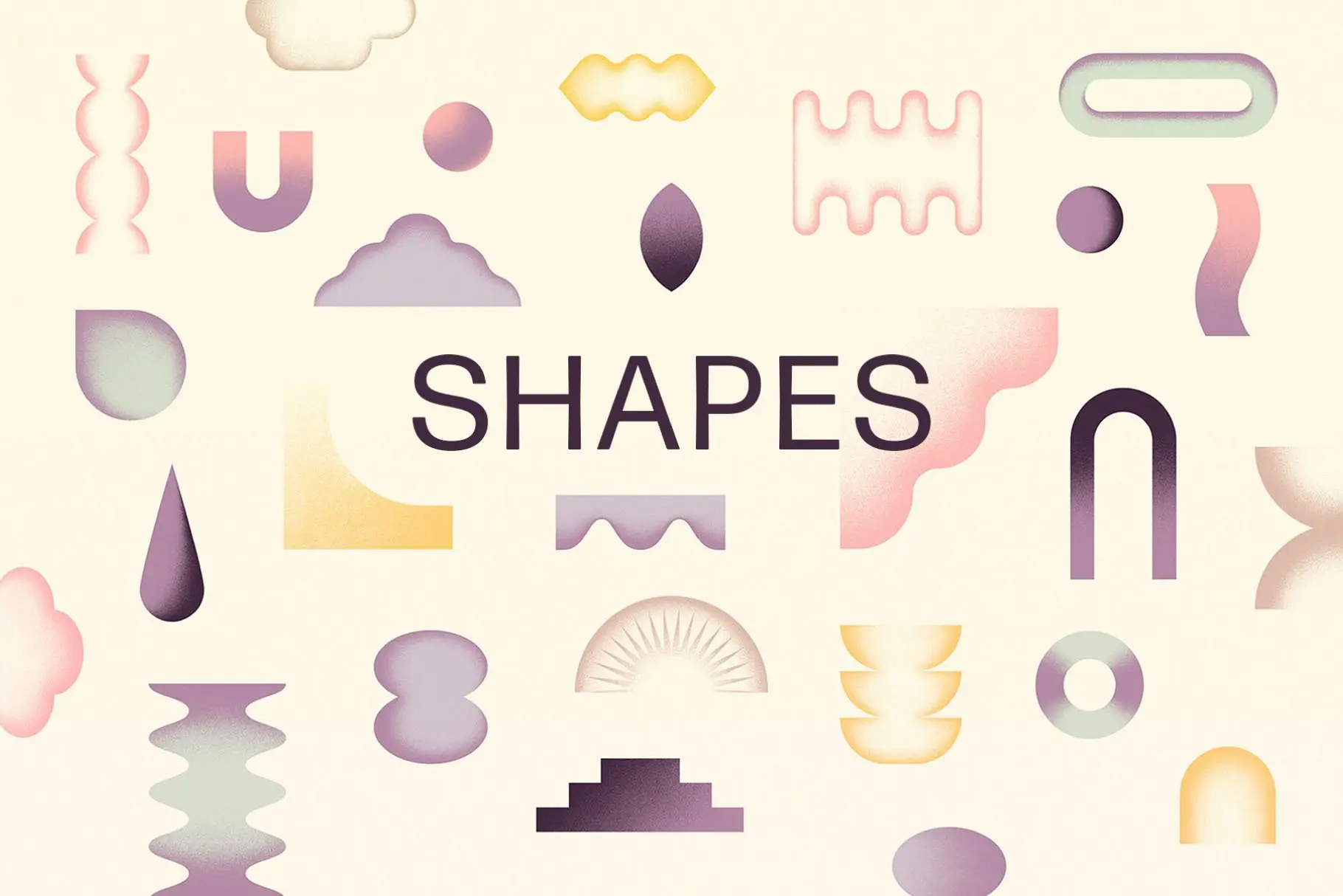 Shapes & Grainy Gradients 80款抽象复古颗粒噪点几何图形拼贴艺术背景底纹webp免抠图片素材