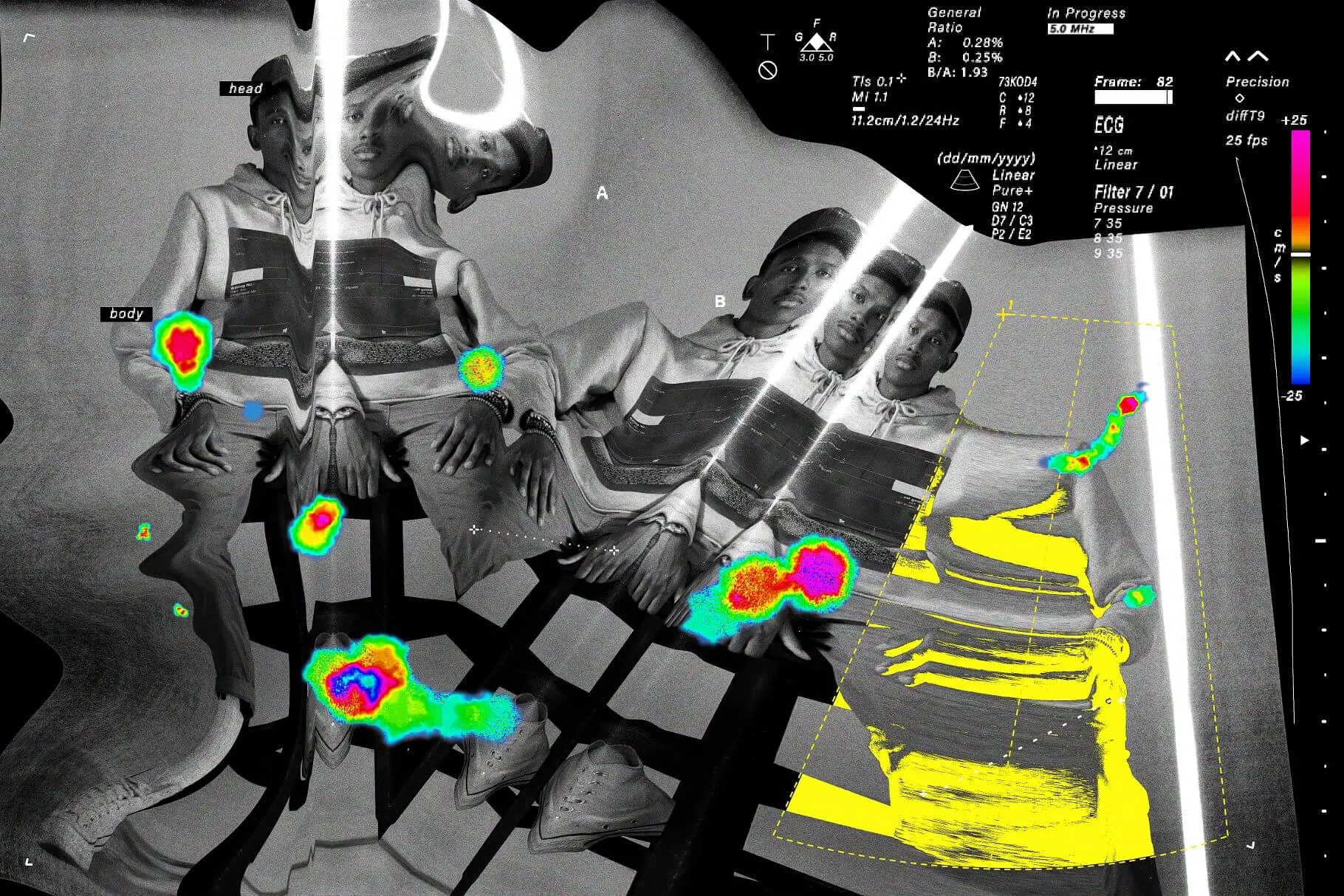 Echo Scan Distortion Effect 3款复古潮流时尚扭曲故障风失真变形图像照片ps样机艺术特效模板