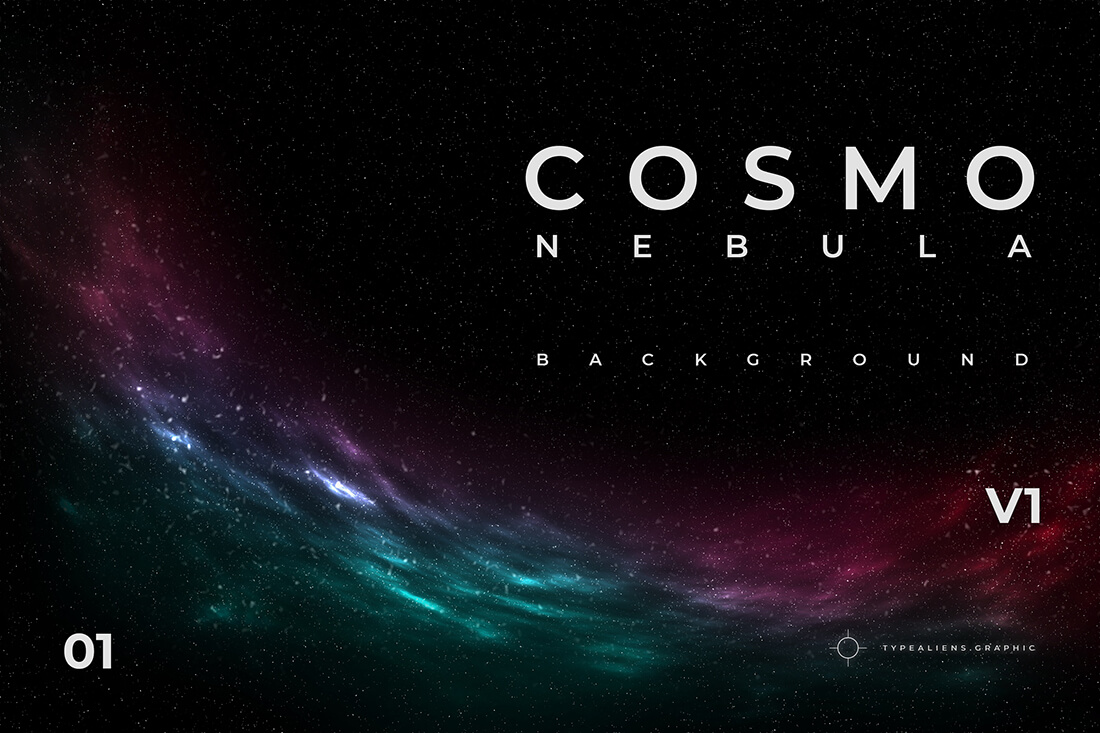 Cosmo Nebula Background V1 10款未来科幻宇宙星云天文极光视觉海报设计背景底纹ps素材源文件