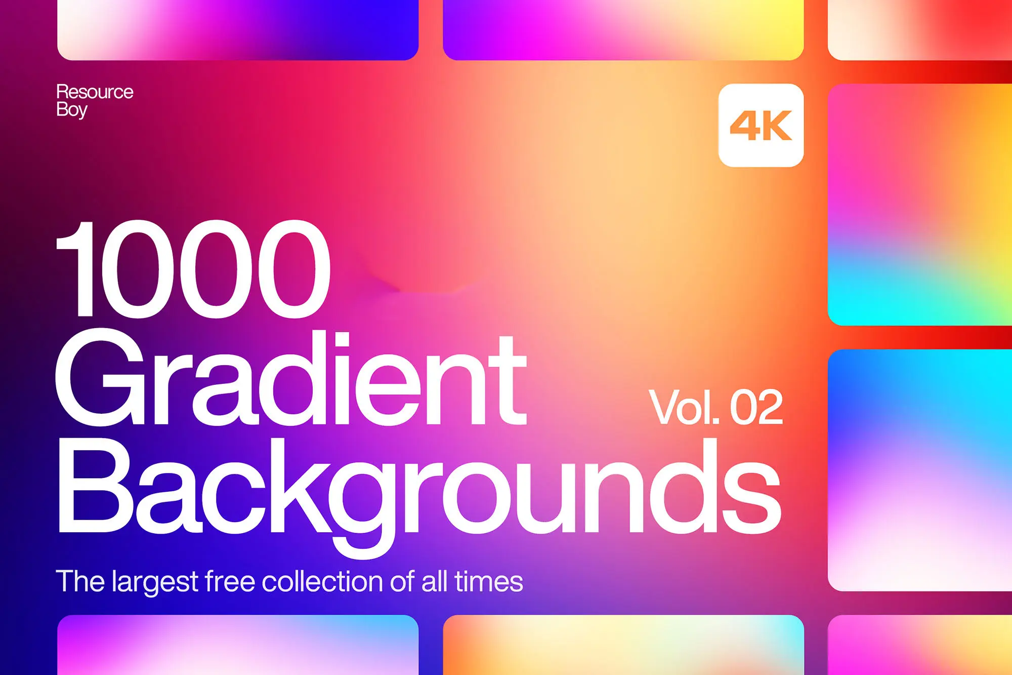 1000 Gradient Backgrounds Vol. 02  可商用1000款高清迷幻时尚米散光流体渐变桌面海报背景底纹图片设计素材